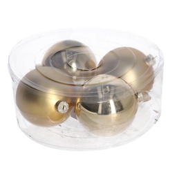 [S-V6178640000] Confezione da 4 sfere in vetro dorato Ø10 cm