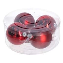[S-V6178620000] Confezione da 4 Sfere di Vetro Rosso Ø10 cm