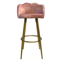 [S-FZ100378] Sgabello Orel in velluto rosa con gambe dorate opache Design elegante e confortevole
