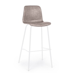 [S-B0734361] Sgabello bar ecopelle beige Kyra 39x44x103,5 cm