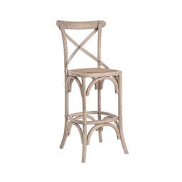 [S-B0743231] Sgabello bar grigio in legno stile naturale - 50x52x118 cm