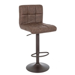 [S-B0733296] Sgabello Bar Vintage Ecopelle Marrone Greyson 42 x 51 x 92 cm