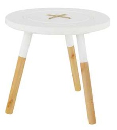 [S-V9181810000] Sgabello Bianco con Bottone - KB-7609A