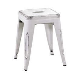 [S-V8031830000] Sgabello Ferro Bristol Bianco Antico 39x39x45 cm