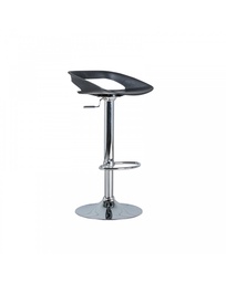 [S-OM/176/N] Set di 2 sgabelli in polipropilene con struttura in metallo, colore nero e grigio, dimensioni 40x40x69/91cm
