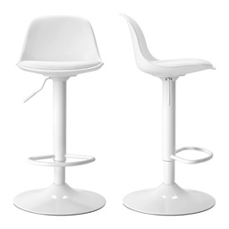 [100375] Sgabello regolabile completamente bianco 36x40x85 cm