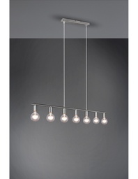 [S-TRIOR30187007] Sospensione 7xE27 Vannes Nichel L110 cm Trio Lighting