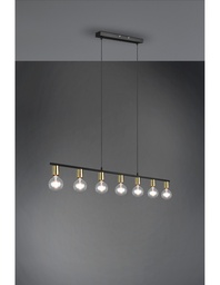 [S-TRIOR30187008] Sospensione 7xE27 Vannes Ottone L110 cm Trio Lighting