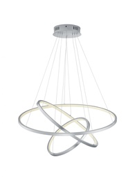 [S-TRIO352710307] Sospensione Anelli Led 80w RGB Dimmerabile Nichel Opaco