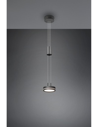 [S-TRIO326510142] Lampada a Sospensione Disco Pendente LED Integrato Antracite