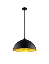 [S-TRIO308000132] Sospensione Moderna Romino II Nero Oro Ø50 cm 1xE27