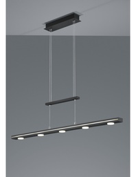 [S-TRIO379190732] Lampada Sospensione Nera Piastra Rettangolare 7 Led