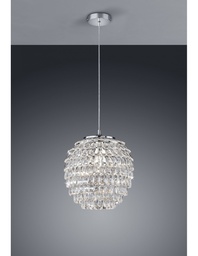 [S-TRIOR30451906] Lampada a Sospensione con Gemme Trasparenti Ø35 cm
