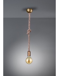 [S-TRIO310100104] Sospensione Rope Corda Ottone Invecchiato H150 cm Ø12 cm Trio Lighting