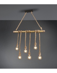 [S-TRIOR30130626] Sospensione Vintage in Bambù e Corda L100 cm