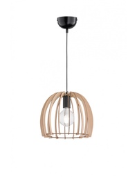 [S-TRIOR30253030] Sospensione in Legno Naturale con Cupola Ø30 cm