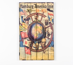 [S-WEAL037] Stampa su legno con tela multicolor, finitura in stampa HD, telaio in legno, 3x60x100 cm