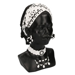 [S-V6130570000] Statua resina busto donna africana 18x20x30 cm