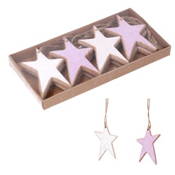 [S-V6152940000] Stella legno rosa confezione da 8 cm21,5x10,5x2,2