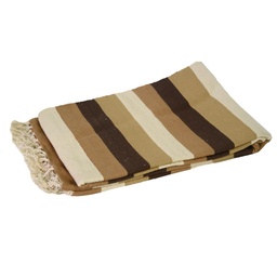 [S-V9204400000] Tappeto righe marroni beige in cotone, cm120x190