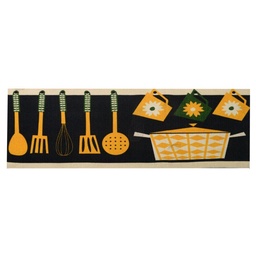 [S-V1409380000] Tappeto PVC Cucina Giallo Nero 120x50x0.6 cm