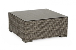 [S-B0661728] Tavolino C-Vt Twenty Coco in Alluminio e Fibra Sintetica con Piano in Vetro Temperato