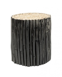 [S-B0680462] Tavolino in Teak Guadalupe Nero Ø35a - 40h