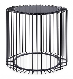 [S-B0746651] Tavolino Kieran D50 in Acciaio Verniciato a Polvere Epossidica e Piano in Vetro Temperato