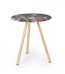 [S-B0746770] Tavolino Kirti D34 S in Acciaio Ottone e Smalto