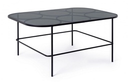 [S-B0746656] Tavolino elegante Morissa 91X61 in acciaio verniciato a polvere e vetro temperato