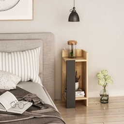 [S-FZ97571] Tavolino di design Elos colore rovere oak pannello antracite 25x25x60h destro