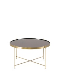 [S-CO/073/MA] Tavolino sofisticato in vetro temperato e metallo, 70x70x40