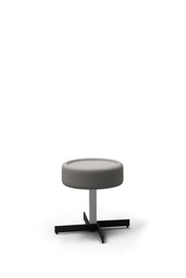 [S-OM/307] Tavolino in MDF con top grigio, base in metallo, 42x42x52 cm