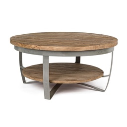 [S-B0746148] Tavolino tondo in metallo stile industrial cm 90