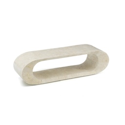 [S-FS/004/WA] Tavolino moderno porta tv in pietra beige, 130x35x35