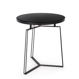 [S-B0746292] Tavolino in metallo design nero 50x55 cm