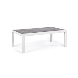 [S-B0663063] Tavolino da esterno in alluminio bianco KLEDI LUNAR 120x70x h43 cm