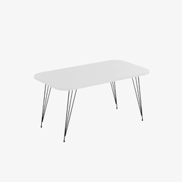 [S-FZ98915] Tavolino rettangolare Reeta bianco e gambe nere