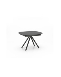 [S-OM/324/GR] Tavolo allungabile in ceramica su vetro temperato, 120-180 x 90 x 76 cm, con gambe in metallo antracite