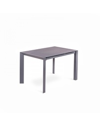 [S-OM/189/GR] Tavolo allungabile elegante in vetro temperato e metallo, 122-182 x 80 cm