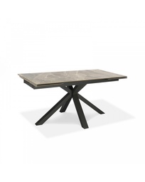 [S-OM/313/MG] Tavolo allungabile in ceramica, 160-240 x 90 x 76 cm, con gambe in metallo antracite