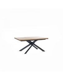 [S-OM/379/RO] Tavolo allungabile elegante in rovere impiallacciato e gambe in metallo, 160-240 x 90 x 76 cm