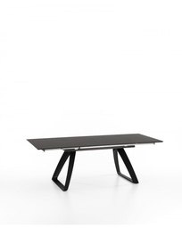 [S-OM/330/GS] Tavolo allungabile elegante in HPL su MDF, 170-270 x 90 cm, con gambe in metallo nero