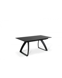 [S-OM/330/MN] Tavolo allungabile elegante in marmo nero e metallo, 170-270 x 90 x 76 cm