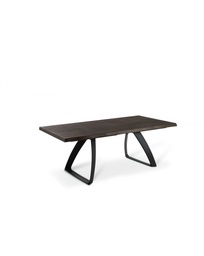 [S-OM/242/RT] Tavolo allungabile elegante in rovere termocotto e gambe in metallo, 200-300 x 100 x 76 cm