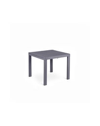 [S-OM/188/GR] Tavolo allungabile in vetro temperato grigio, dimensioni 90-163,5 x 90 x 76 cm