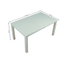 [94851] Tavolo Wood bianco polipropilene 150x90