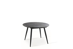 [S-OM/408/MG] Tavolo allungabile elegante in melaminico marmo grigio e gambe in metallo, 110-150 x 110 x 76 cm