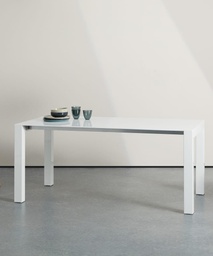 [S-OM/456/BI] Tavolo allungabile elegante in MDF, dimensioni 90x174/264x76