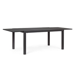 [S-B0662853] Tavolo allungabile antracite in alluminio stile classico cm 160-240x90